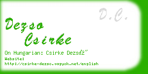 dezso csirke business card